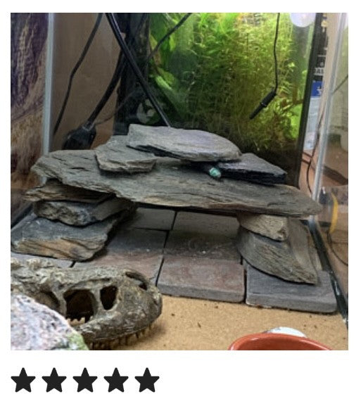 Slate rock cave pet decor