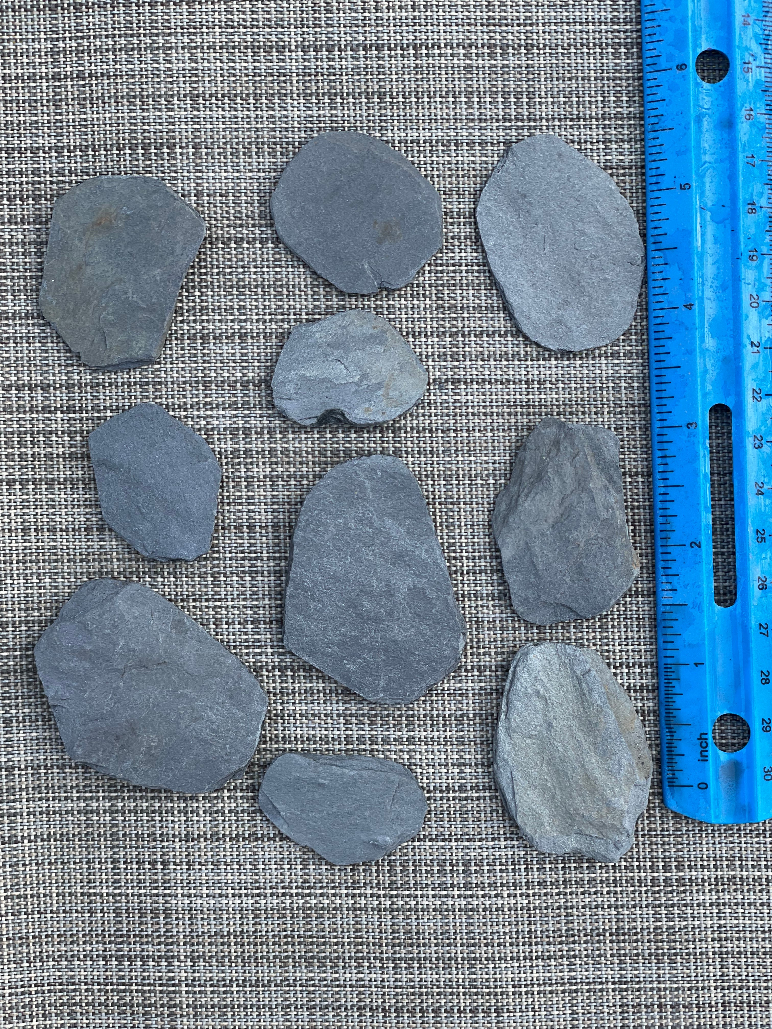 Ten small Slate Steppingstones For Fairy Gardens Or Crafts.