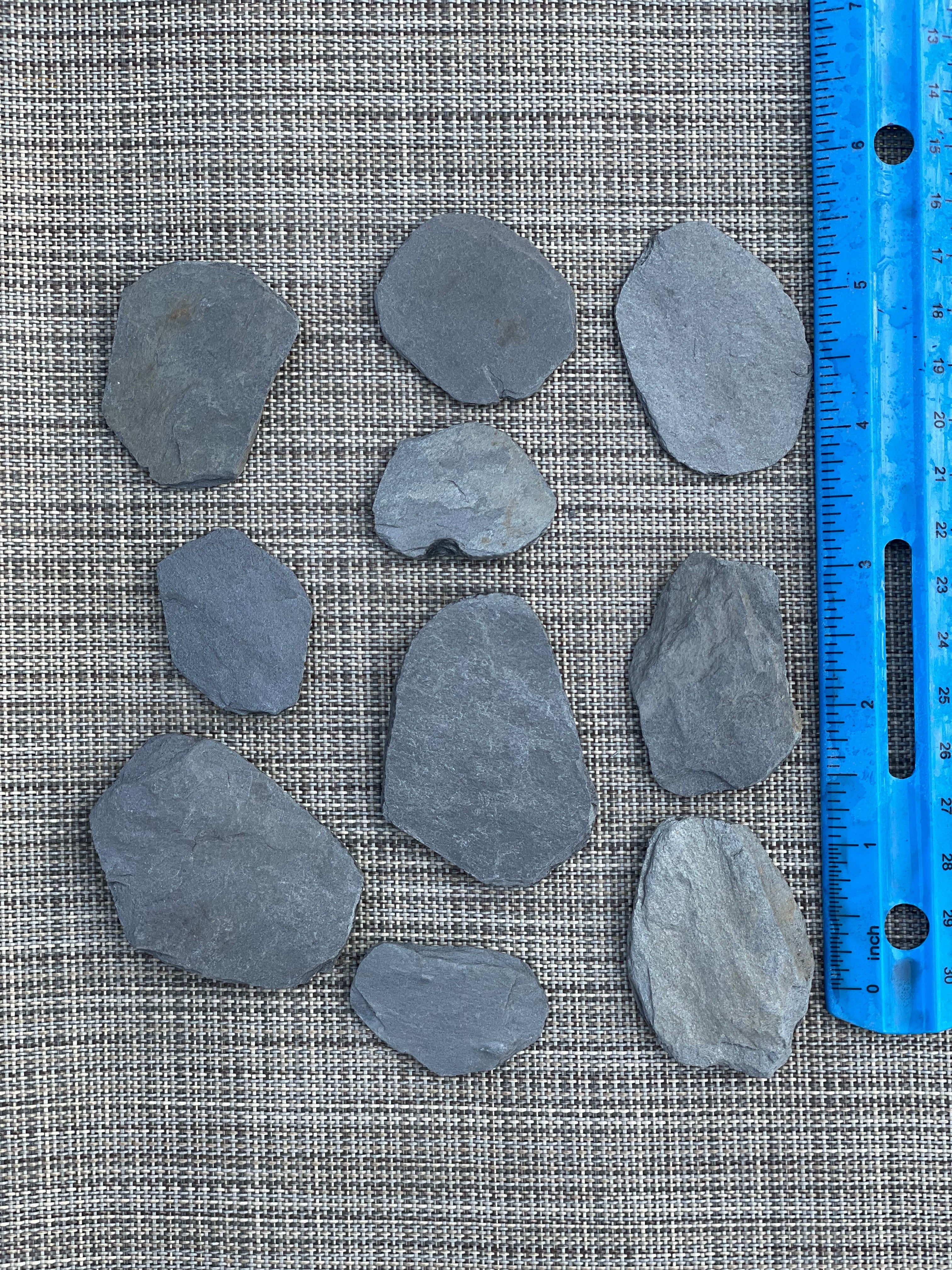 Ten small Slate Steppingstones For Fairy Gardens Or Crafts.