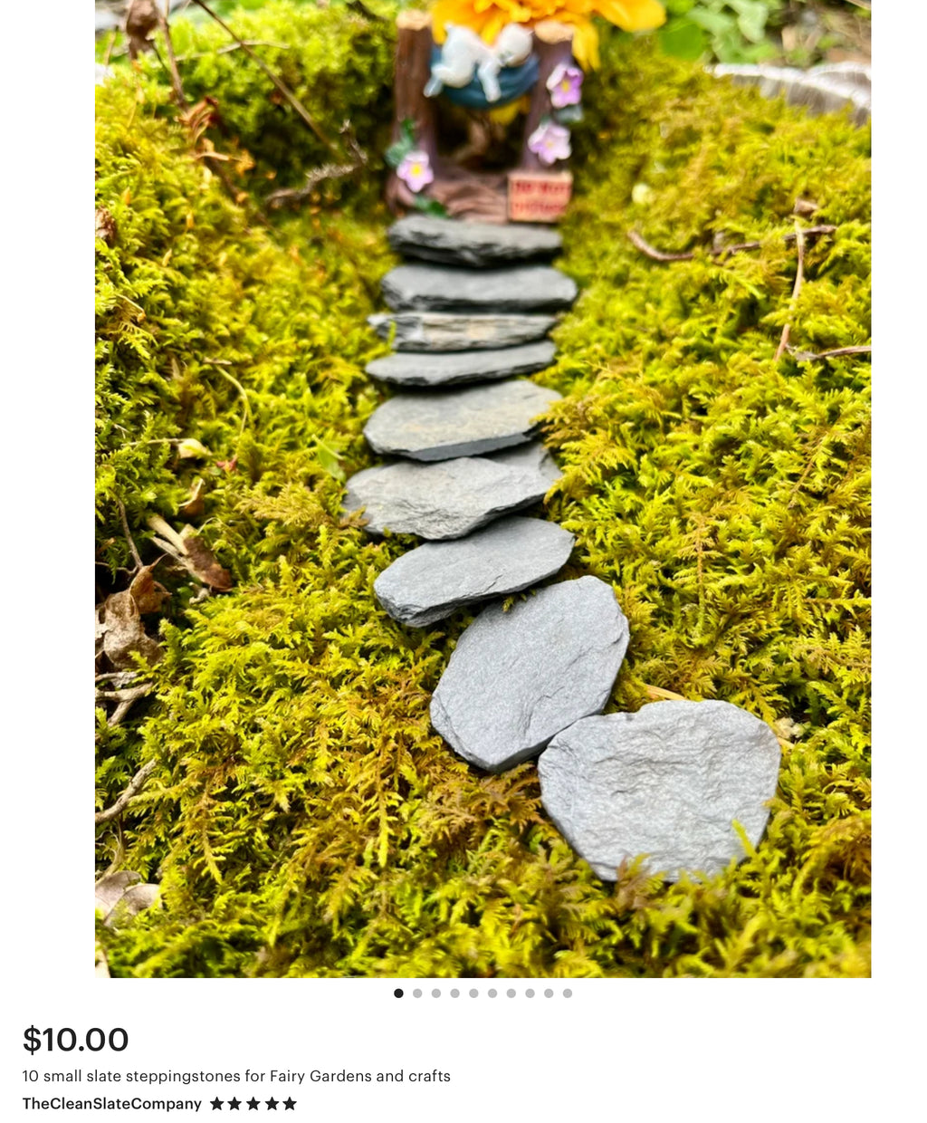 Ten small Slate Steppingstones For Fairy Gardens Or Crafts.