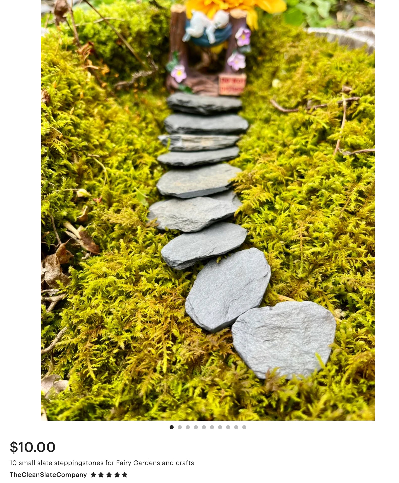 Ten small Slate Steppingstones For Fairy Gardens Or Crafts.