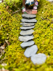 Ten small Slate Steppingstones For Fairy Gardens Or Crafts.