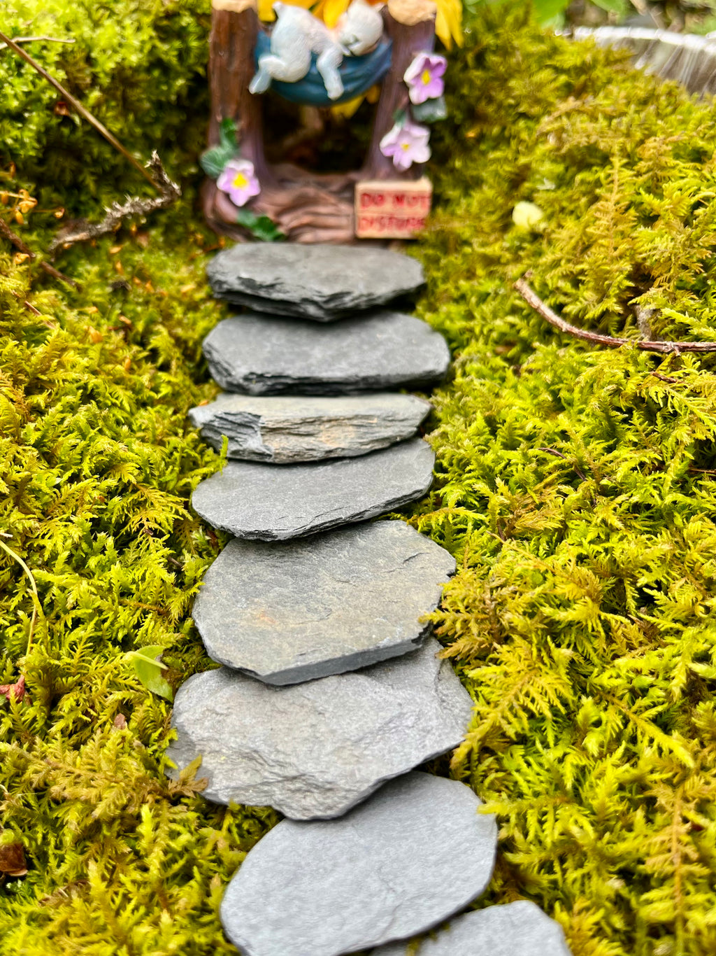 Ten small Slate Steppingstones For Fairy Gardens Or Crafts.