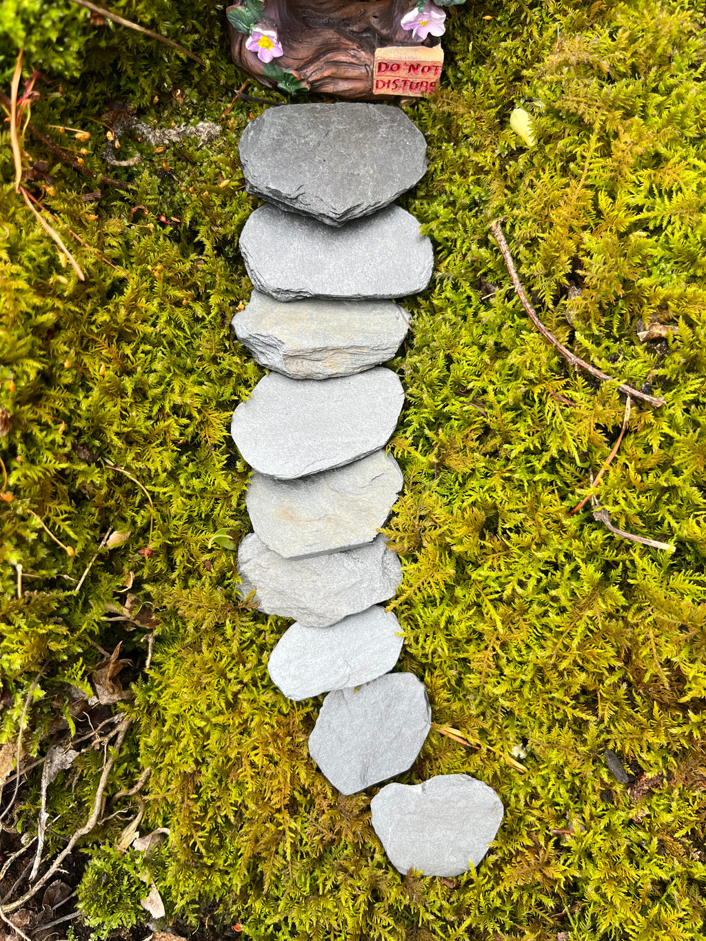 Ten small Slate Steppingstones For Fairy Gardens Or Crafts.