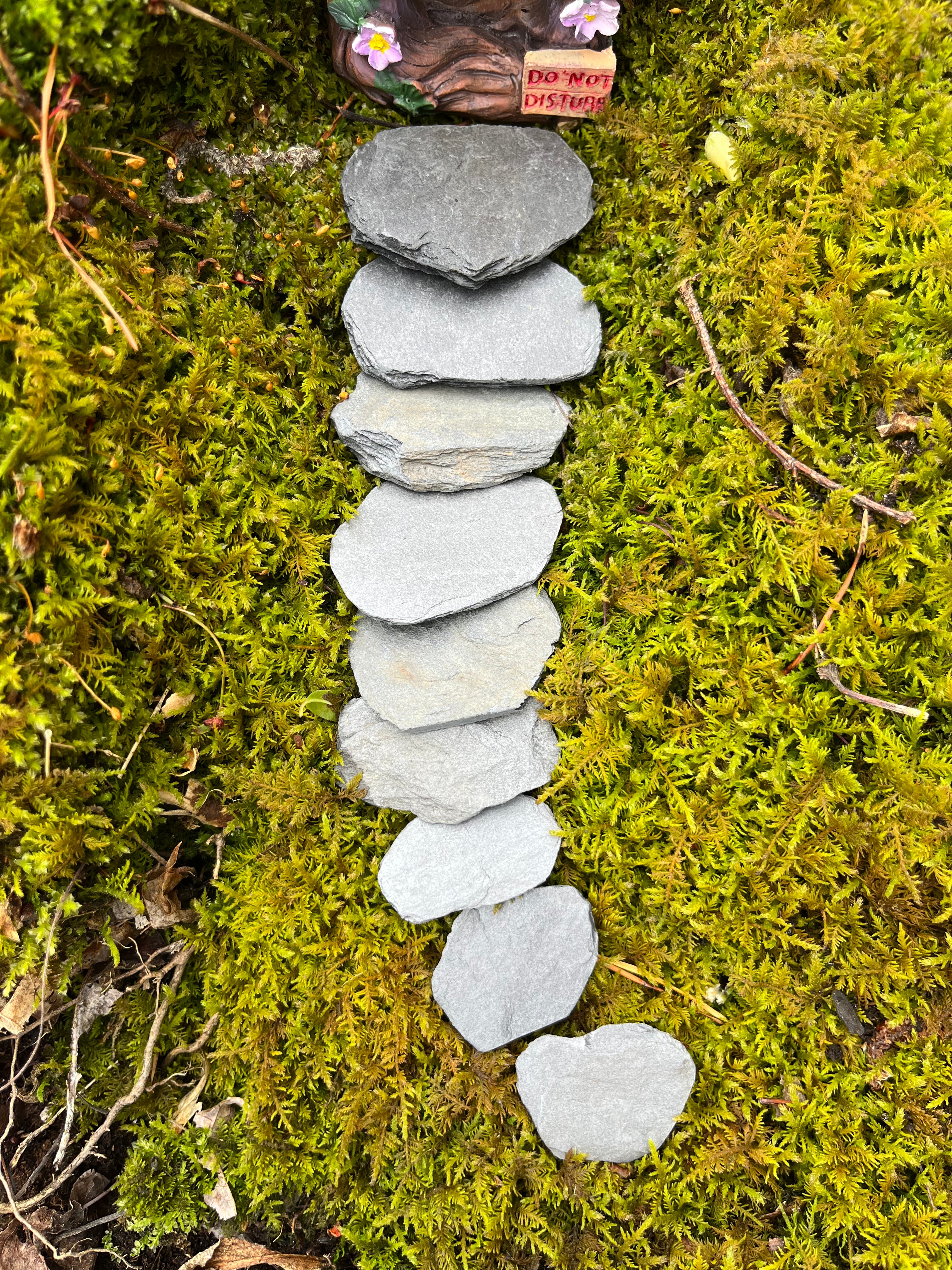 Ten small Slate Steppingstones For Fairy Gardens Or Crafts.