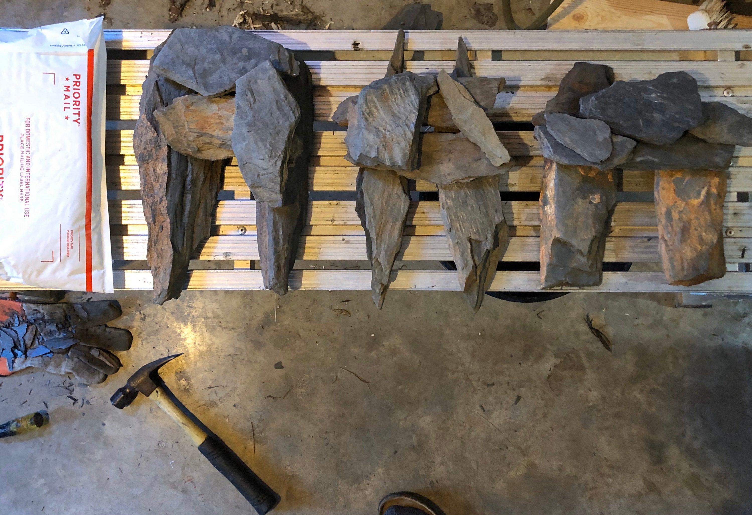 Natural Slate Rock Cave Fish Tank Aquarium Decor For Reptiles, Spiders, Turtles.