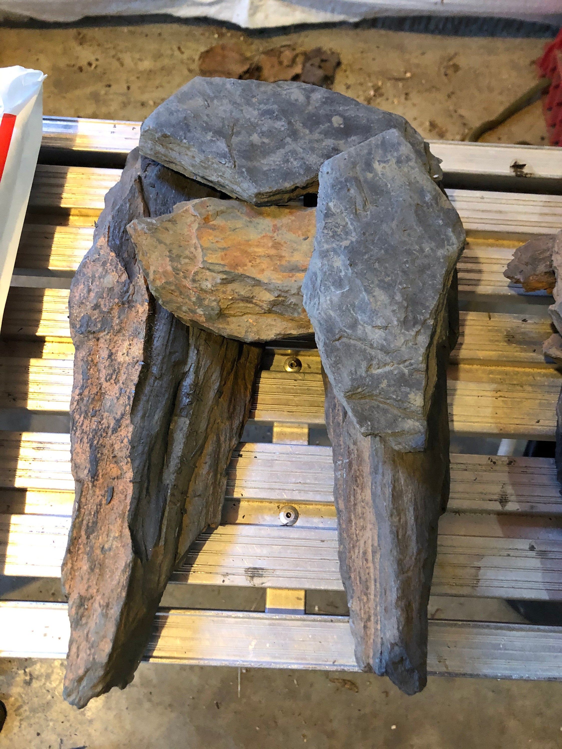 Natural Slate Rock Cave Fish Tank Aquarium Decor For Reptiles, Spiders, Turtles.