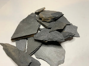 Slate Chips for mosaic or crafts. 1 lbs natural stone grey.