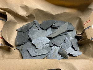 Slate Chips for mosaic or crafts. 1 lbs natural stone grey.