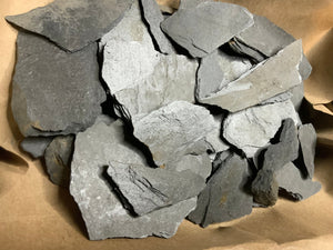 Slate Chips for mosaic or crafts. 1 lbs natural stone grey.