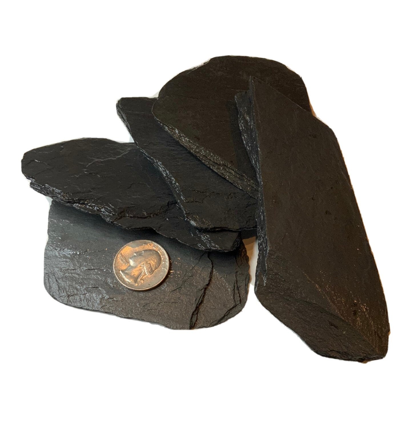 Five Small Natural Slate Rocks Fish Tank Aquarium Decor For Reptiles, Spiders, Turtles.
