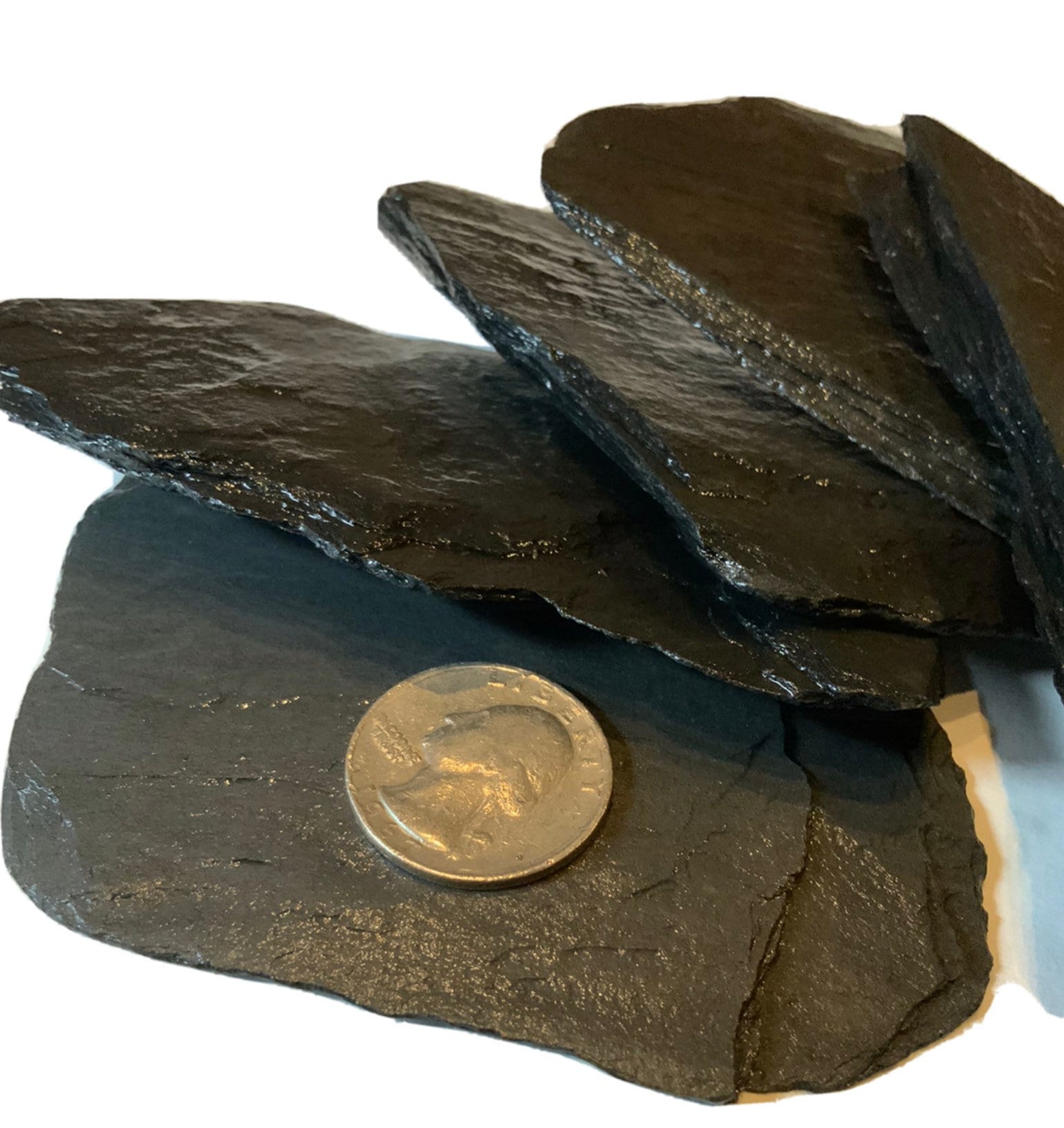 Five Small Natural Slate Rocks Fish Tank Aquarium Decor For Reptiles, Spiders, Turtles.