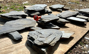 Multiple Large Natural Slate Cave withe slate stackers