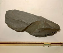 Load image into Gallery viewer, Historic piece! Only one!! Slate stone with drill bit impressions from the Welsh Quarrymen in the 1700-1800’s. Unique collectible.
