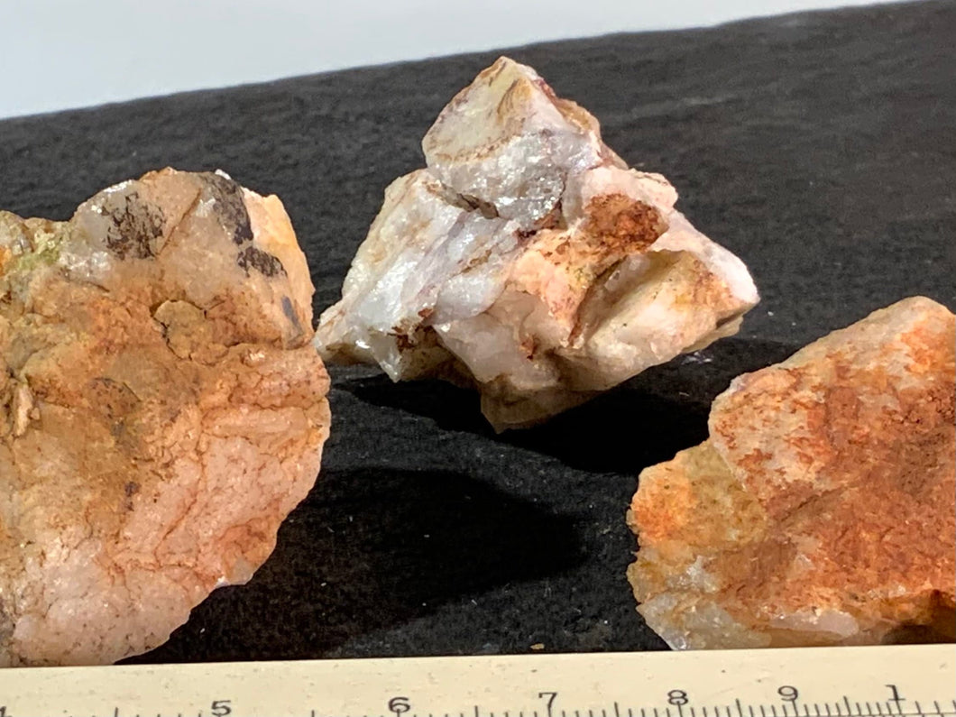 Three Unique Raw Quartz crystal with mica flakes. Beautiful specimen for rock collectors, jewelry makers of healing crystals.