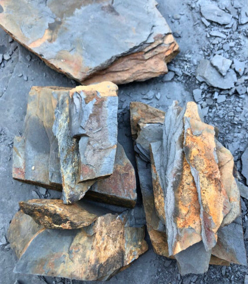 10lbs Rust Colored Slate Stone for Mosaic & Crafts